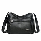 Sac en Cuir Souple Luxe Multipoches Bandoulière Haute Qualité