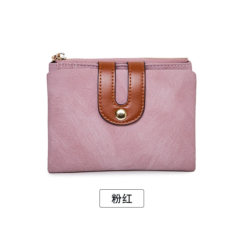 Billetera Corta de Cuero PU para Mujer con Gran Capacidad y Porta Tarjetas