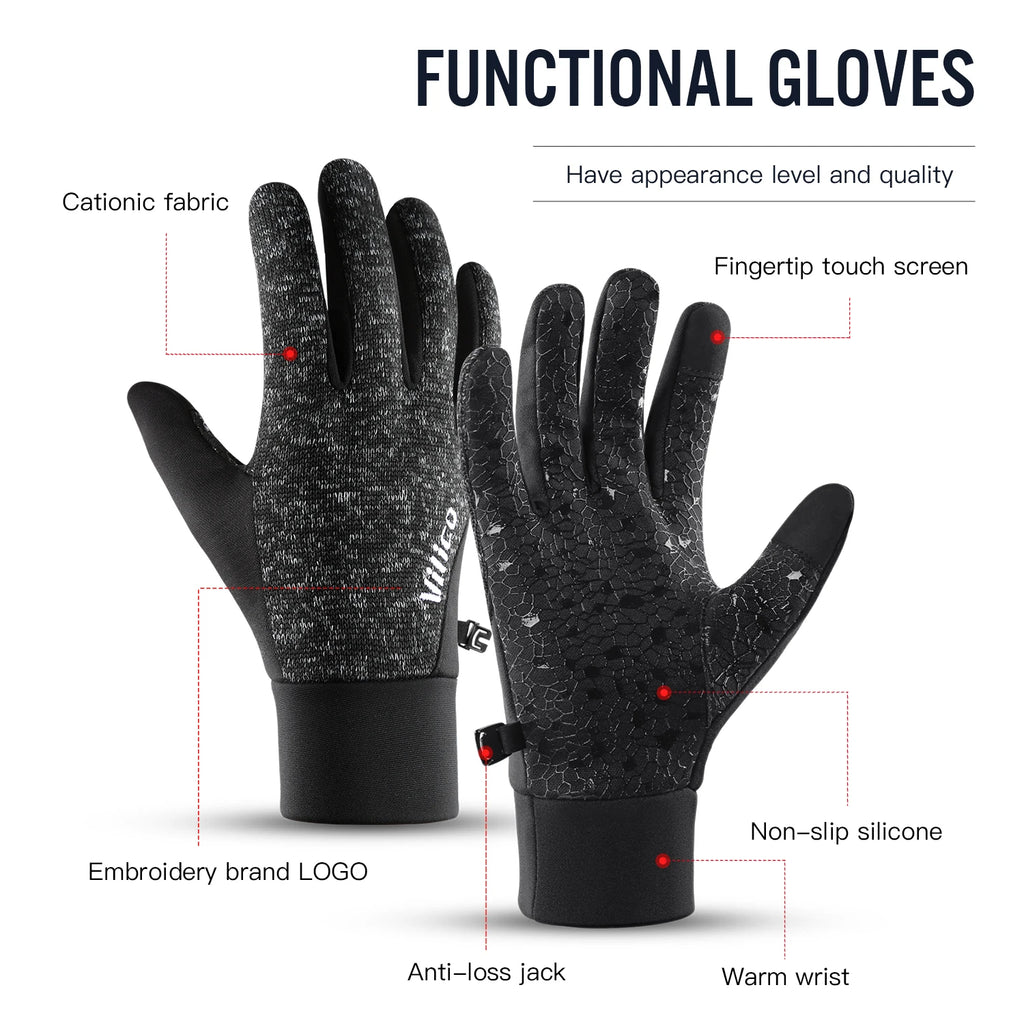 Guantes de Ciclismo Térmicos Para Pantalla Táctil