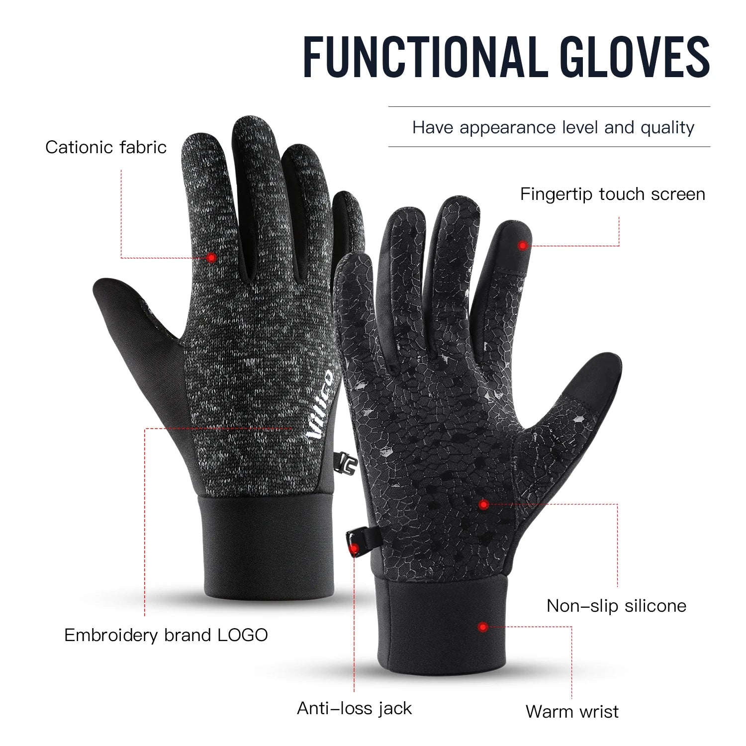 Guantes de Ciclismo Térmicos Para Pantalla Táctil