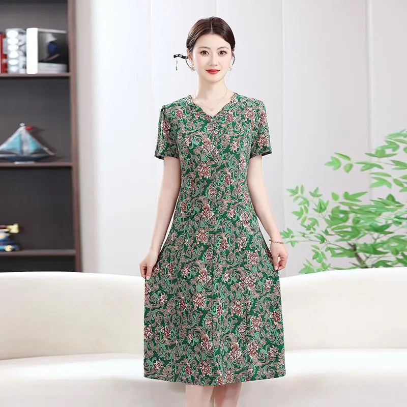 Vestidos Casuales Para Mujer Estampados Manga Corta