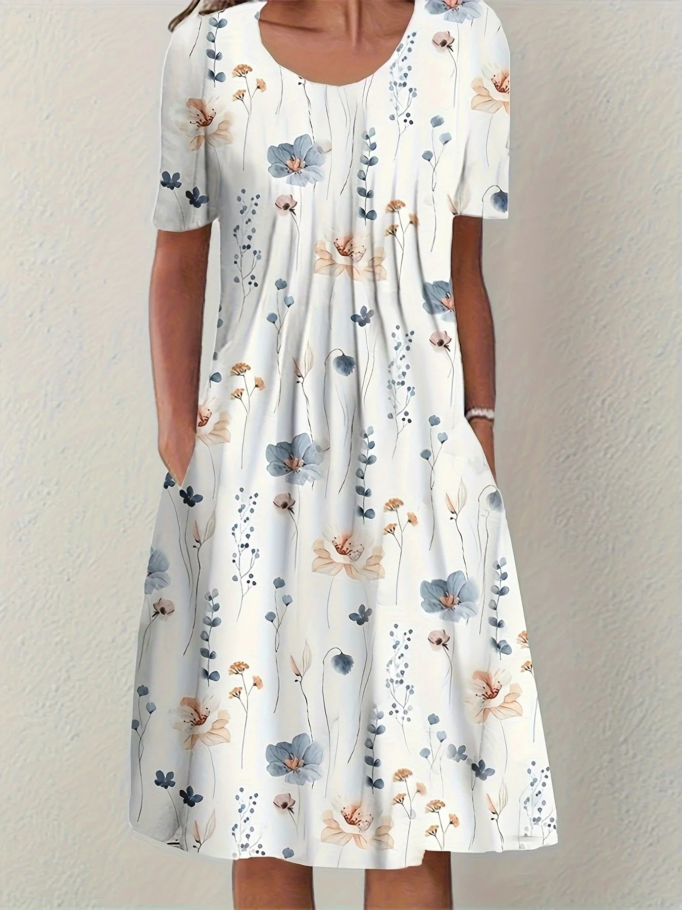 Vestido Mujer Talla Grande Elegante Casual Suelto