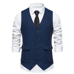 Gilet de costume homme en tissu chevrons formel