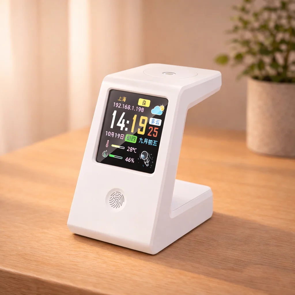 Reloj de Mesa Digital WiFi con Carga Inalámbrica para Relojes