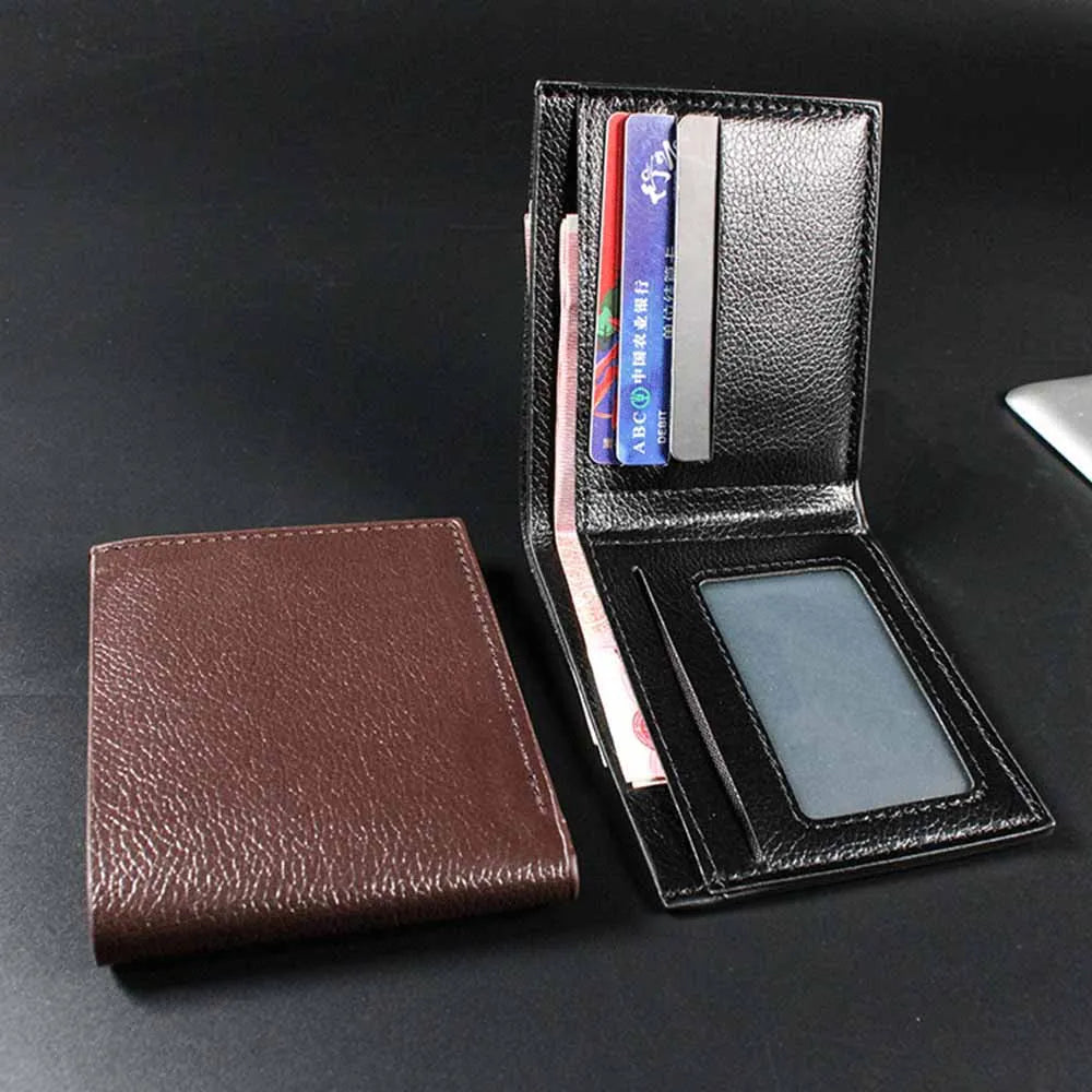 Billetera Delgada de Cuero PU Para Hombre con Porta Tarjetas