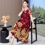 Robe décontractée en coton ample à manches courtes