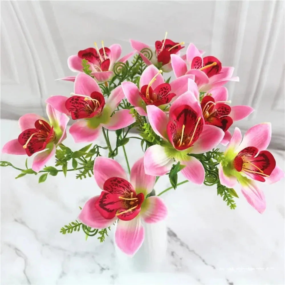 Ramo de Orquídeas Artificiales de Seda x8 Bodas /Hogar