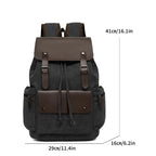 Sac à dos en toile pour homme, style rétro, cordon de serrage, rabat
