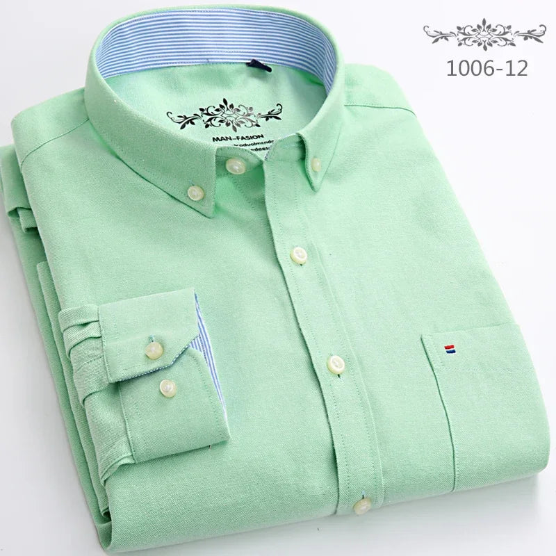 Camisa Hombre Algodón Manga Larga Slim Fit Formal