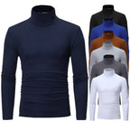 T-shirt thermique homme manches longues col roulé coupe slim hiver