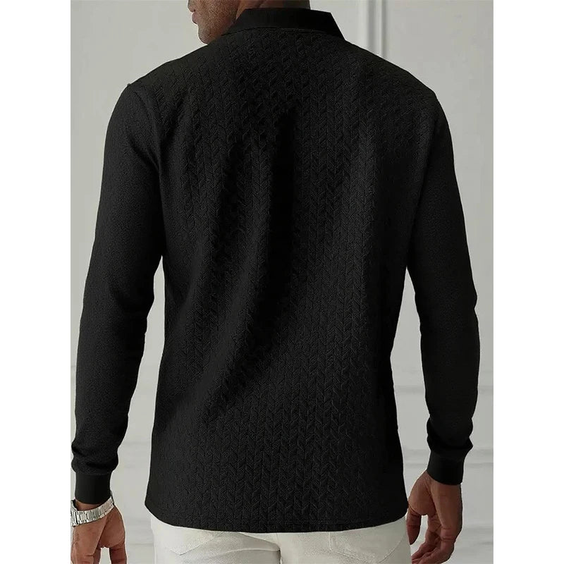 Polo Hombre Manga Larga Alta Calidad Casual /Negocios