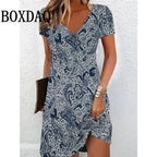 Vestido Casual Vintage Mujer Cuello en V