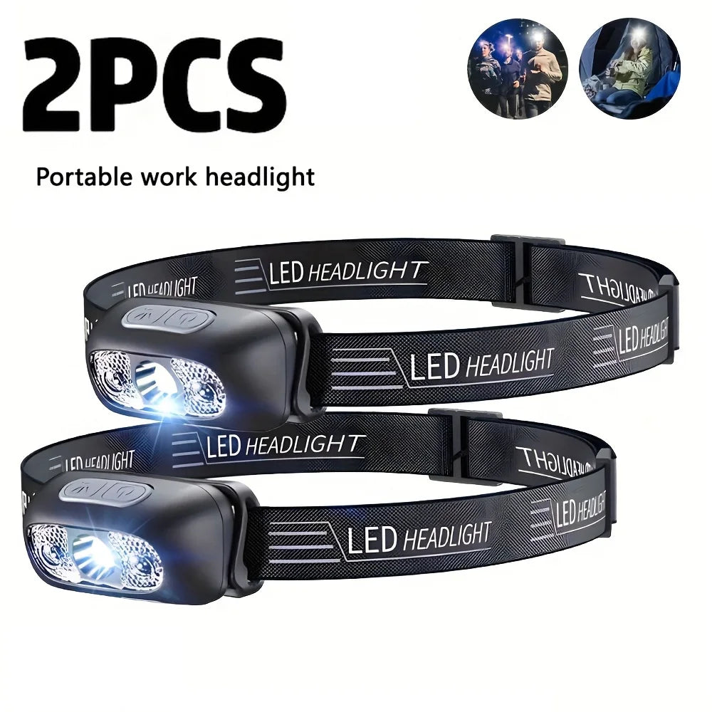 Linterna Frontal LED con Sensor de Inducción Camping