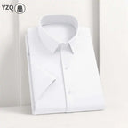 Camisa Hombre Manga Corta Color Sólido Anti arrugas