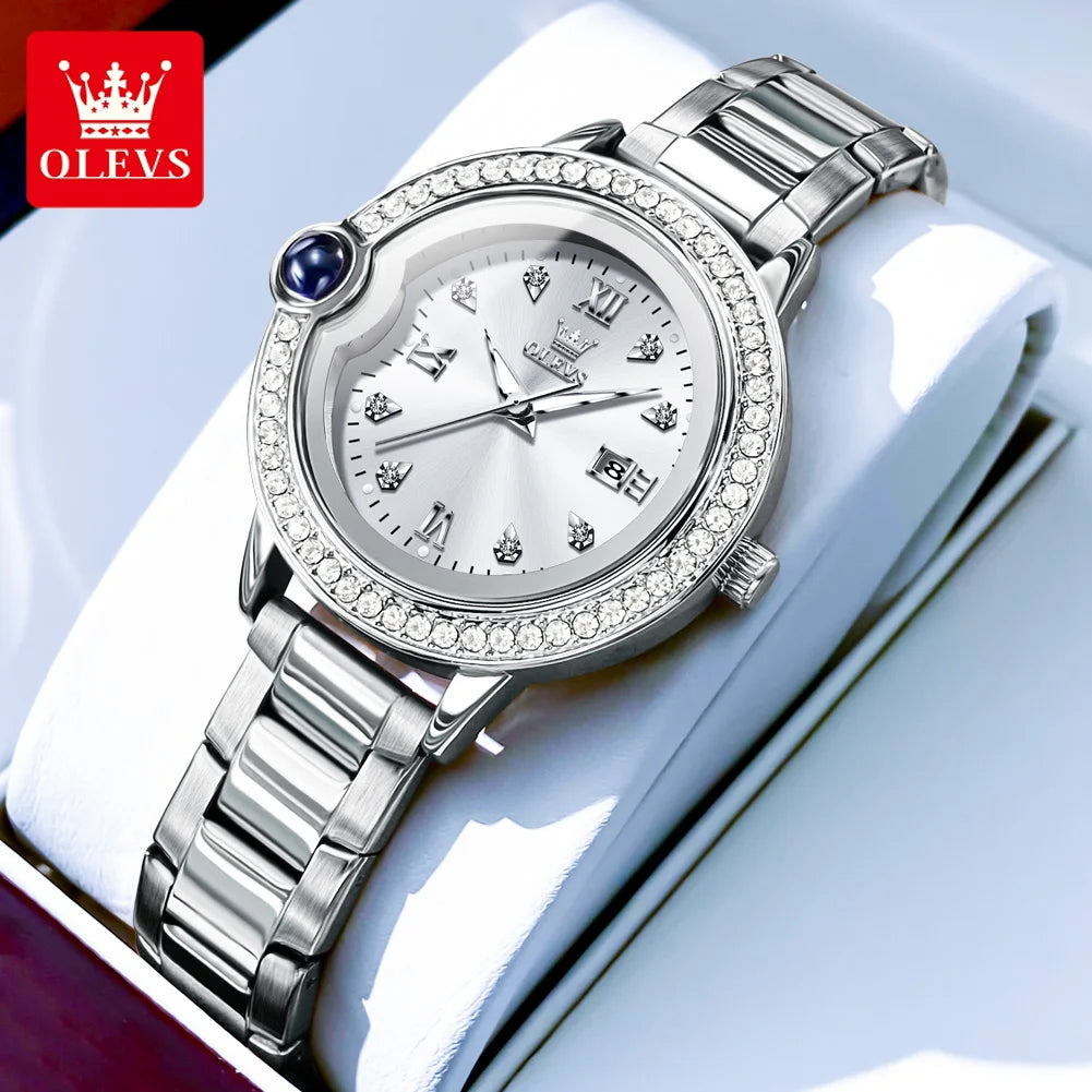 Reloj OLEVS de Lujo con Diamantes y Fecha Automática para Mujer