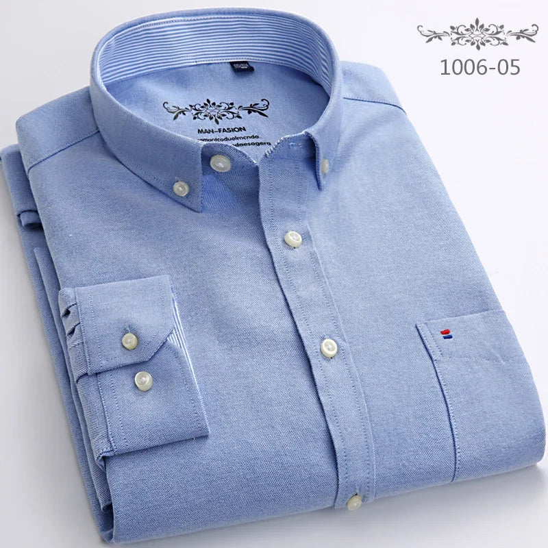 Camisa Hombre Algodón Manga Larga Slim Fit Formal