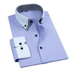 Chemise homme à manches longues infroissable double épaisseur