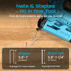 Pistola SEESII de Clavos Inalámbrica Calibre 18 con 1000 Clavos - Grapadora y Clavadora de Marcos con 2 Baterías