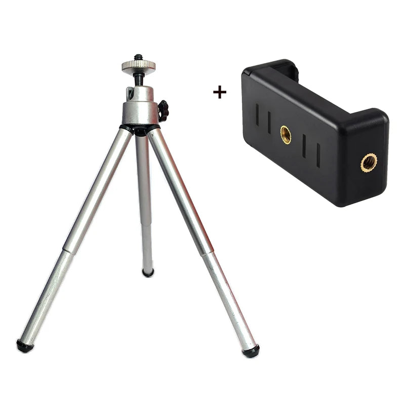 Mini Trípode de Mesa para Celular y Cámara con Clip Holder