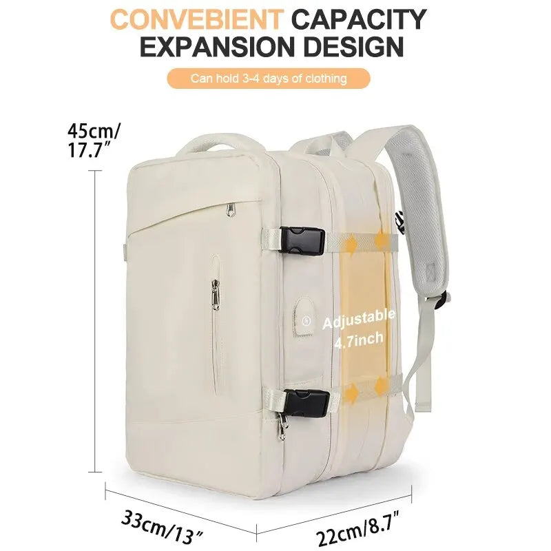 Mochila Likros Expandible 40L Impermeable Puerto USB