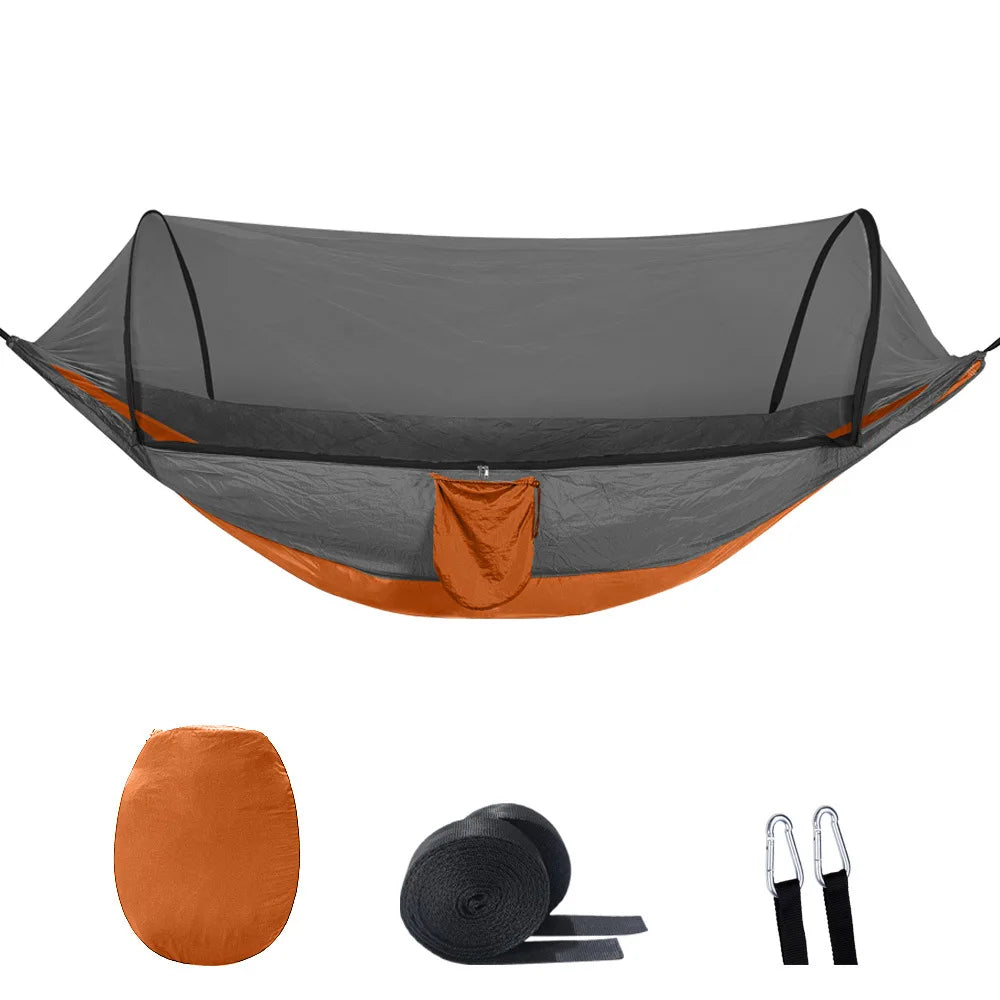 Hamaca Camping 2 en 1 con Red Mosquitera Nylon Ultraligera