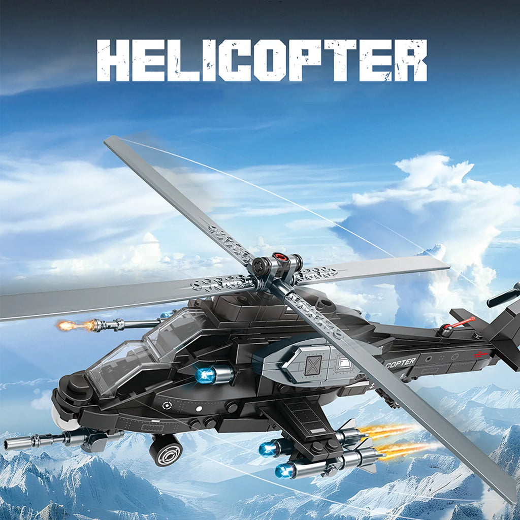 Set Bloques de Construcción - Helicóptero /Vehículo Blindado