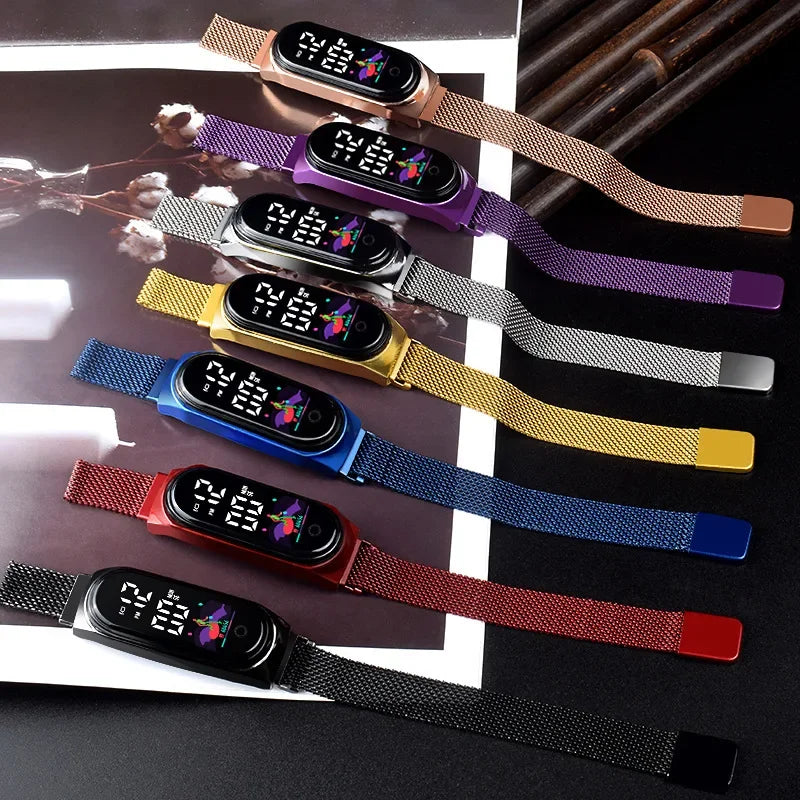 Reloj LED Mujer Metal Correa Magnética
