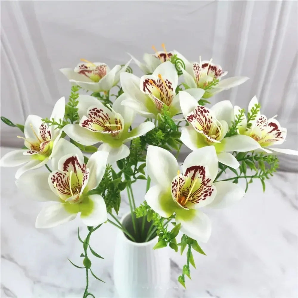 Ramo de Orquídeas Artificiales de Seda x8 Bodas /Hogar