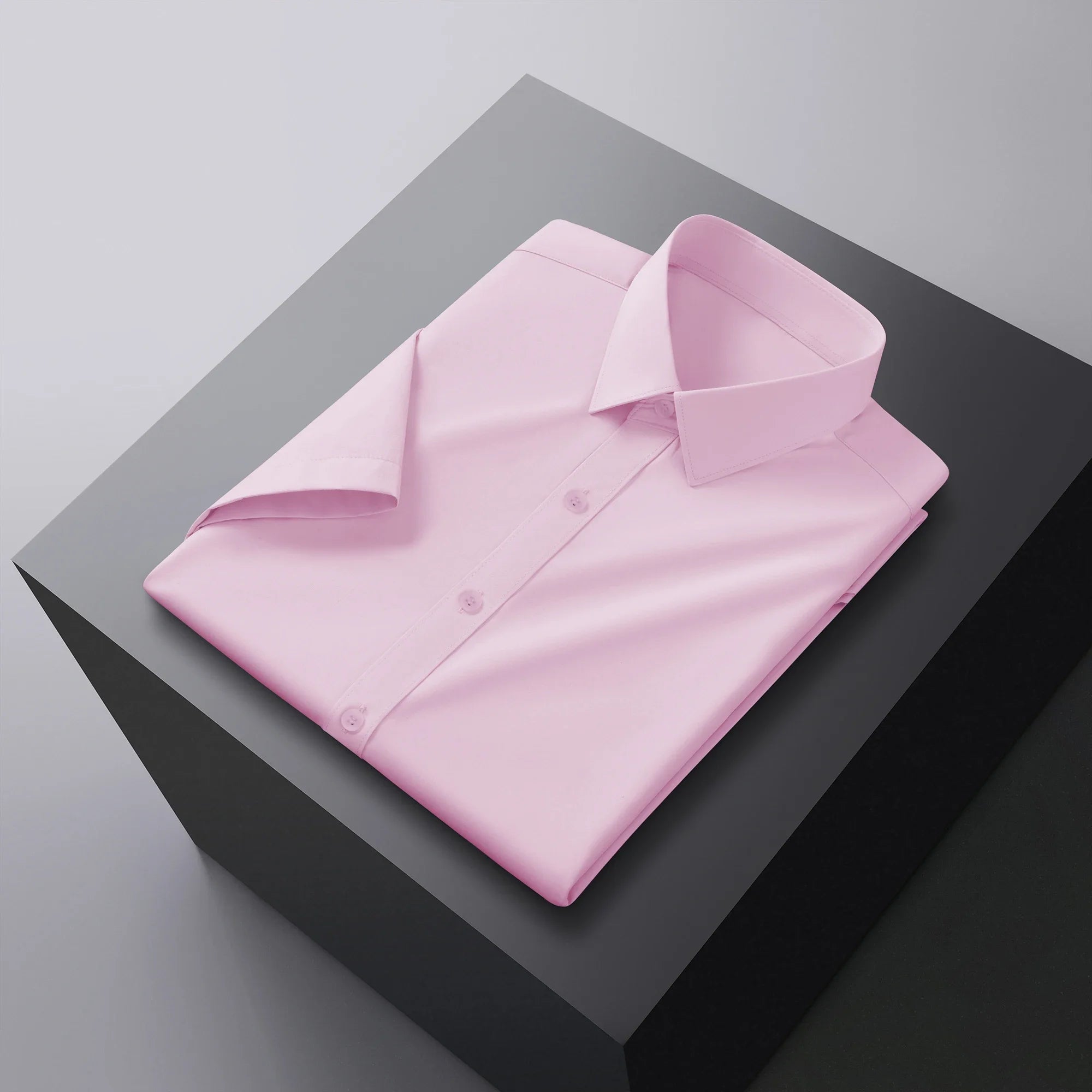 Camisa Hombre Manga Corta Color Sólido Anti arrugas