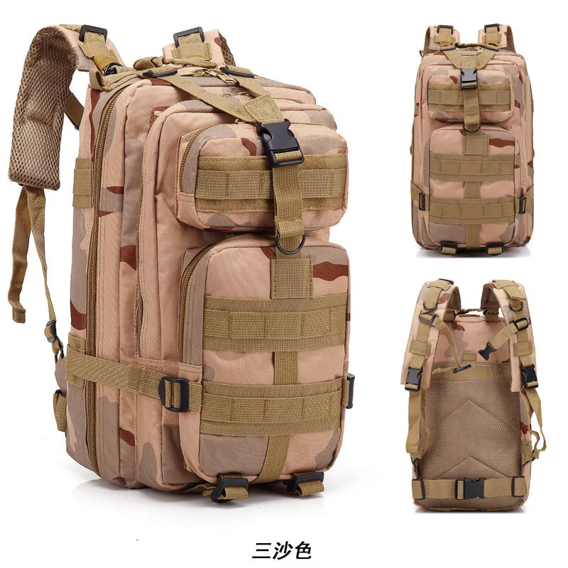 Mochila Estilo Militar 30L Impermeable Oxford Camping Senderismo