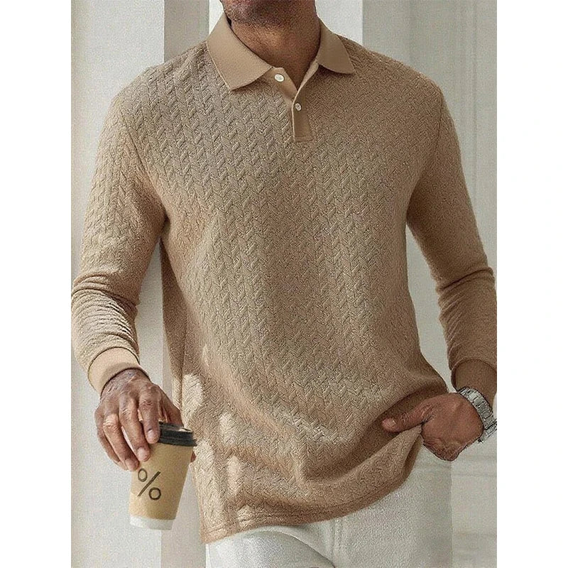 Polo Hombre Manga Larga Alta Calidad Casual /Negocios