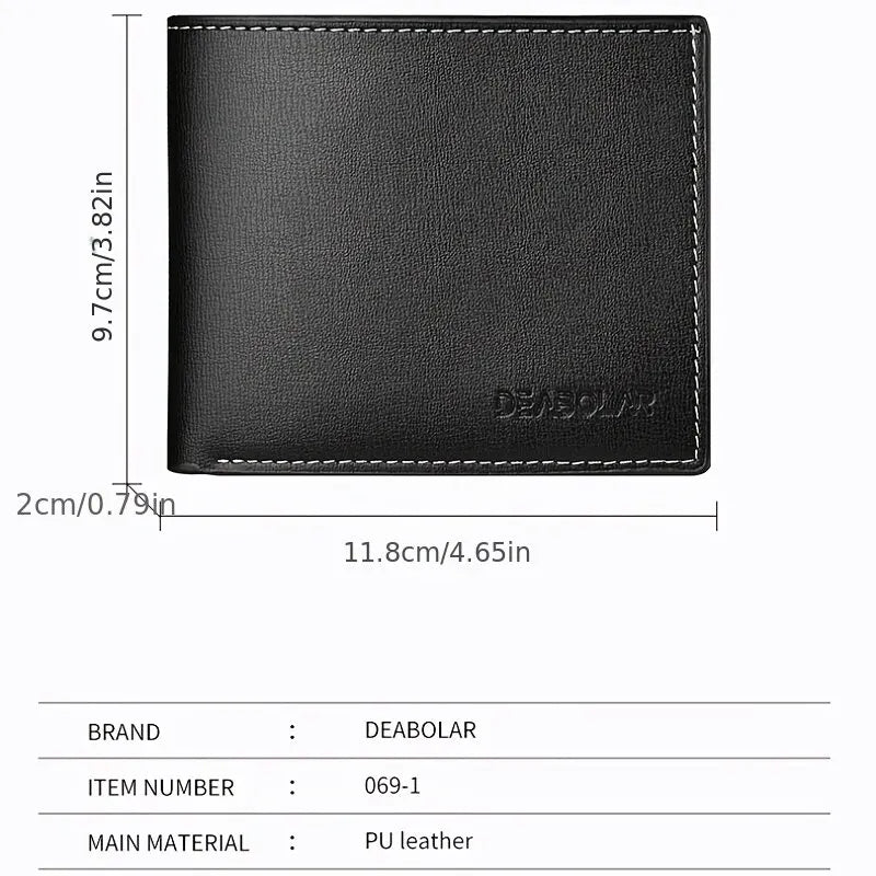 Billetera Plegable de Cuero PU Estilo Inglés