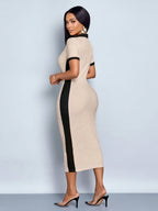Robe longue slim décontractée élégante pour femme