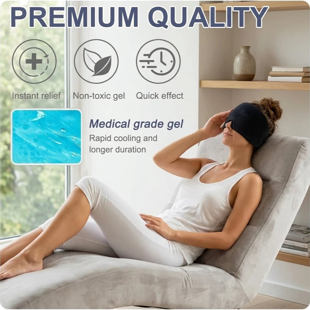 Gorro de Gel Frío Para Alivio de Migraña Máscara de Ojos