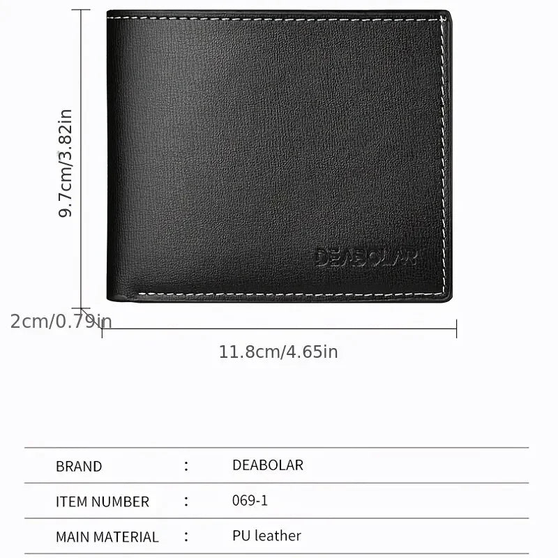 Billetera Corta de Cuero Para Hombre Delgada Porta Tarjetas