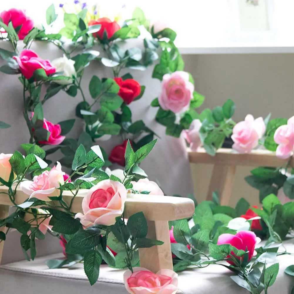Guirnalda de Rosas Artificiales 230cm Decoración Bodas