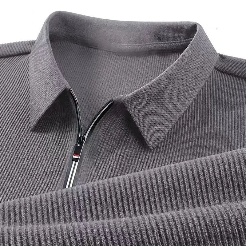 Polo Hombre Manga Larga Cuello Solapa Media