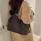 Sac fourre-tout en daim pour femme Rétro Minimaliste