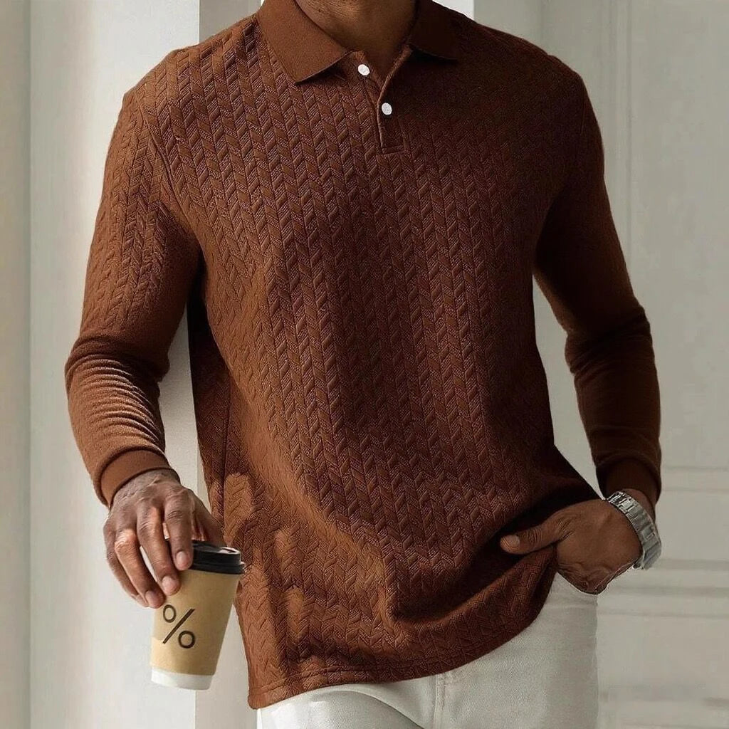 Polo Hombre Manga Larga Alta Calidad Casual /Negocios