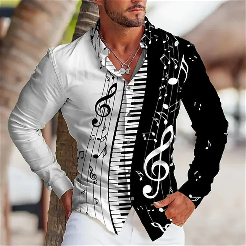 Camiseta Unisex Manga Larga Estampado Nota Musical