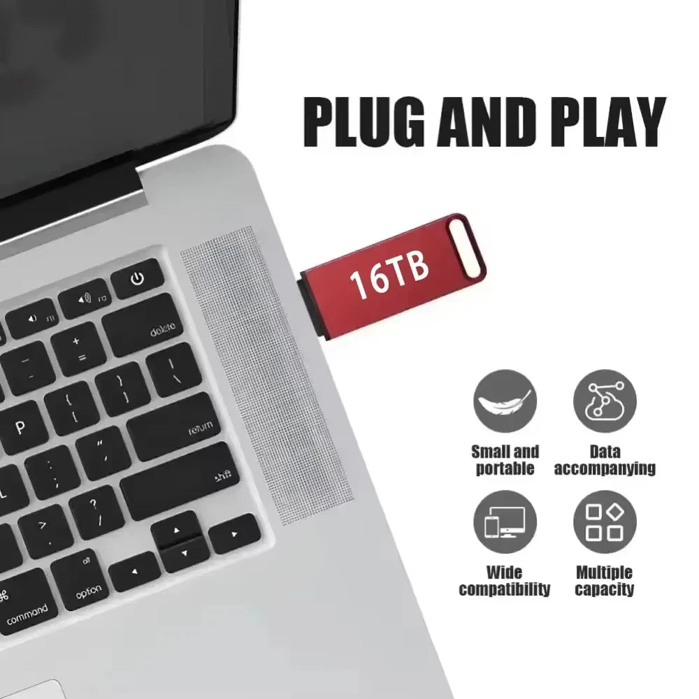 Pen Drive Original 16TB USB 3.2 Alta Velocidad Tipo C Metal