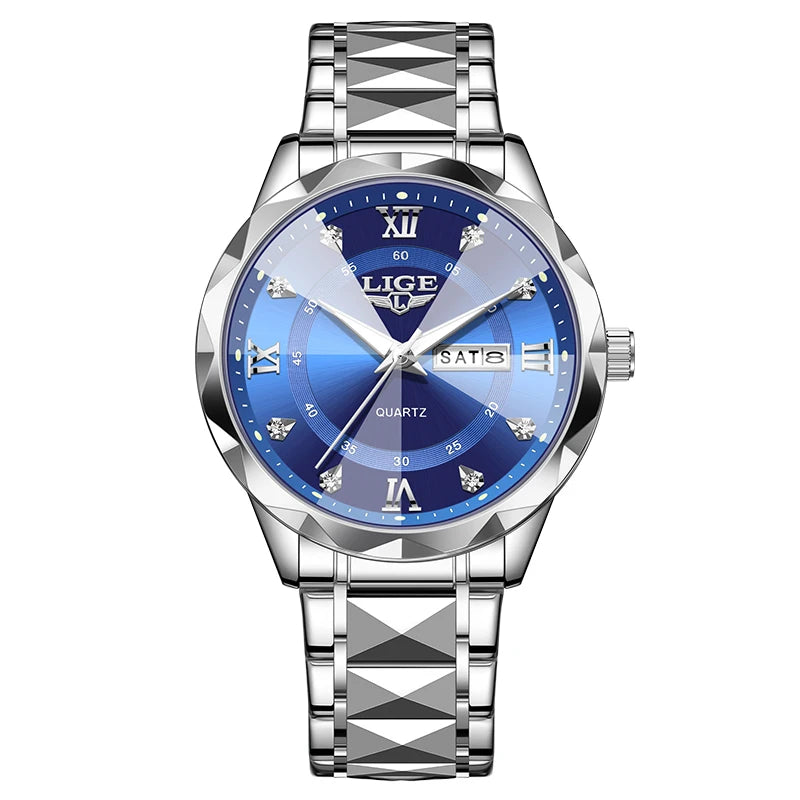 Reloj Hombre LIGE Cuarzo Acero Inoxidable Luminoso Resistente al Agua