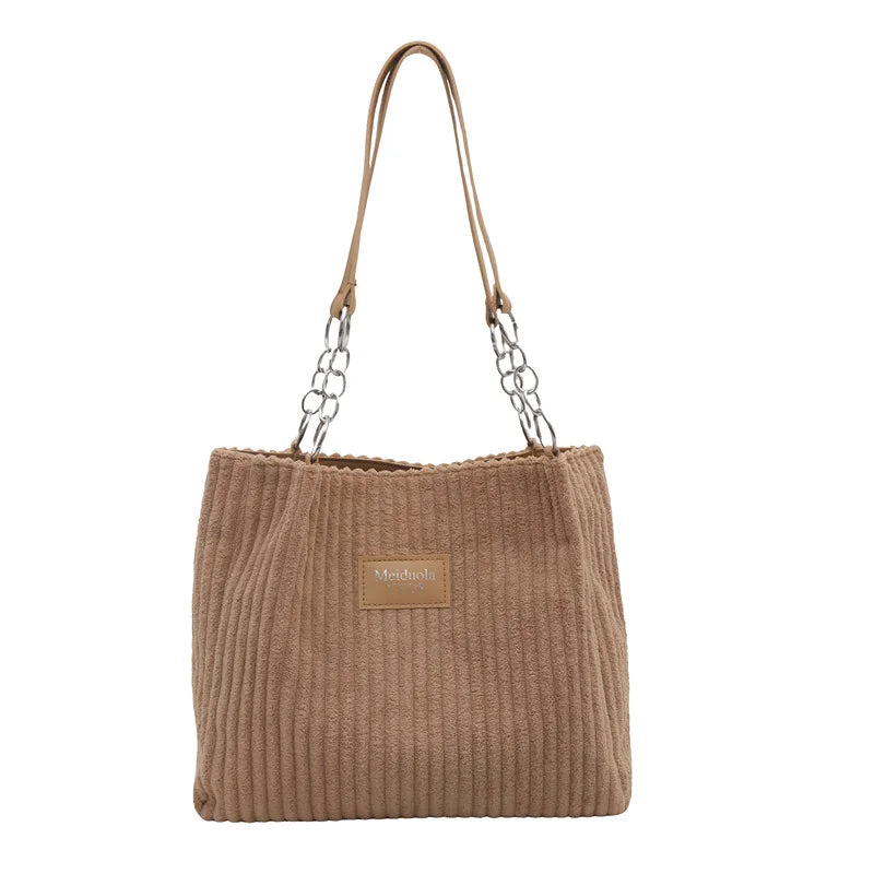 Bolso Tote Mujer con Cadena y Detalles en Cuero Trabajo