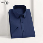 Camisa Hombre Manga Corta Color Sólido Anti arrugas