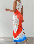 Robe Femme Élégante Imprimé Tie-Dye