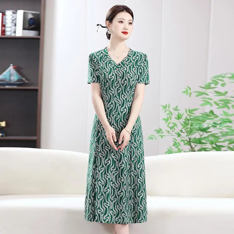 Vestidos Casuales Para Mujer Estampados Manga Corta