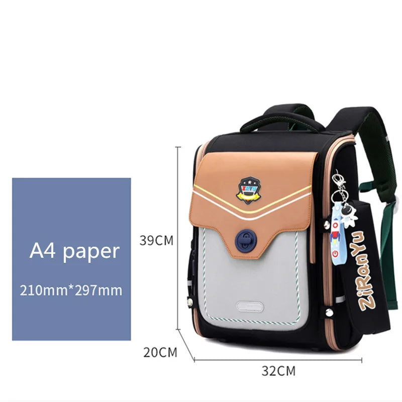 Mochila Infantil con Tema Espacial de Nylon Ortopédica Impermeable