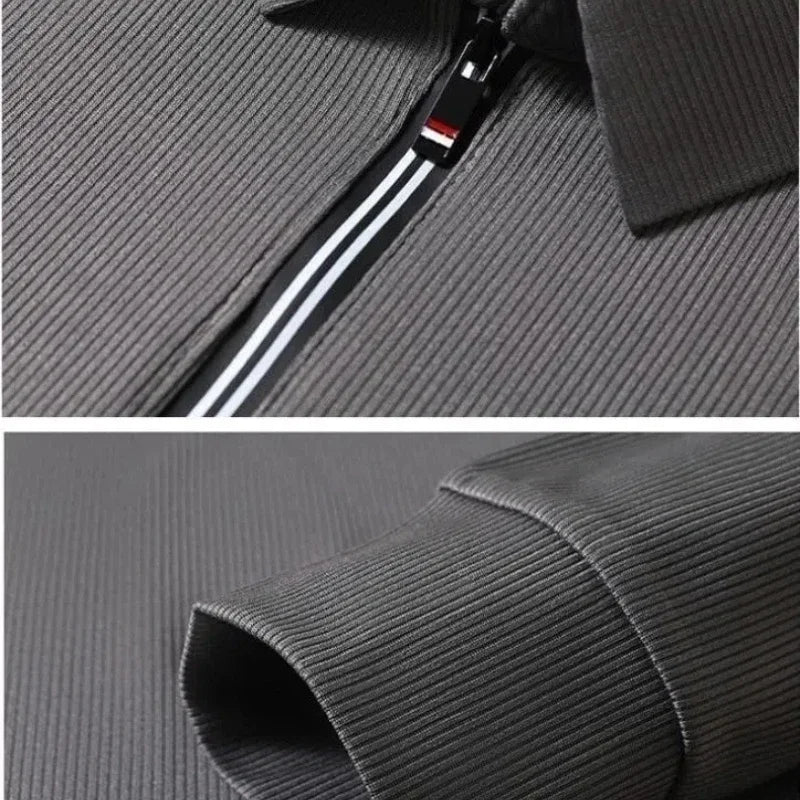 Polo Hombre Manga Larga Cuello Solapa Media