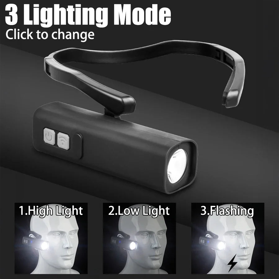 Linterna Frontal LED 1000 Lúmenes con Sensor de Movimiento