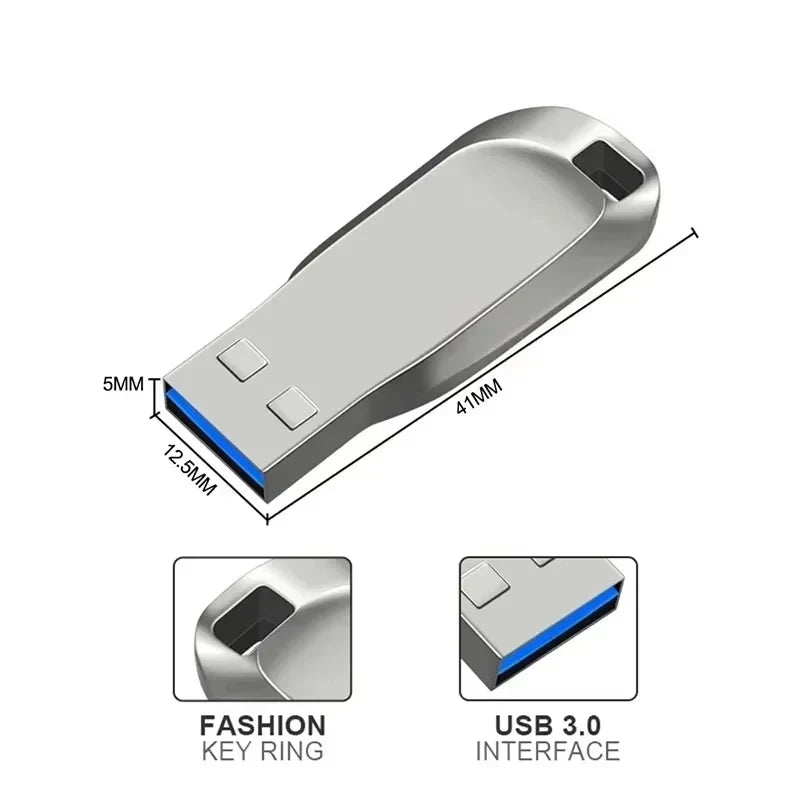 Flash Drive 2TB USB 3.0 High-Speed Mini Metal